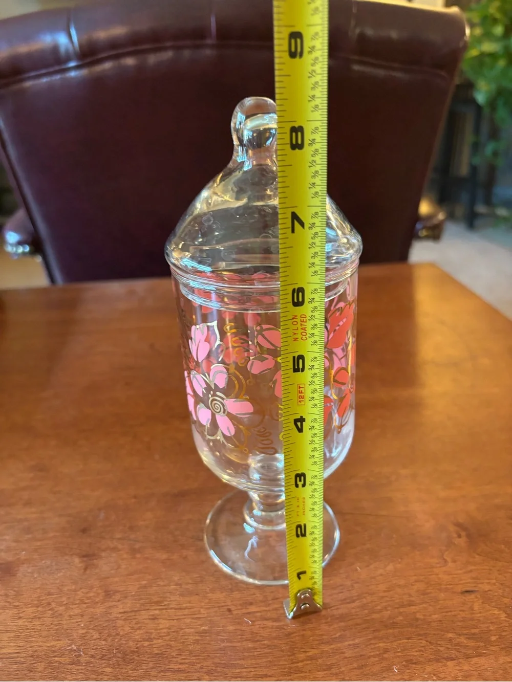 Handpainted Footed Apothocary Jar vintage